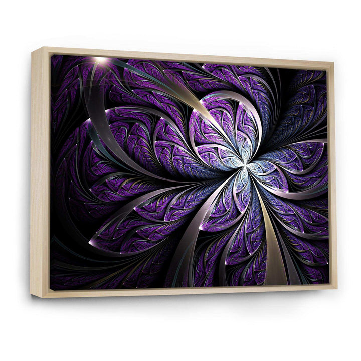 Glittering Purple Fractal Flower - Modern Canvas Wall Art