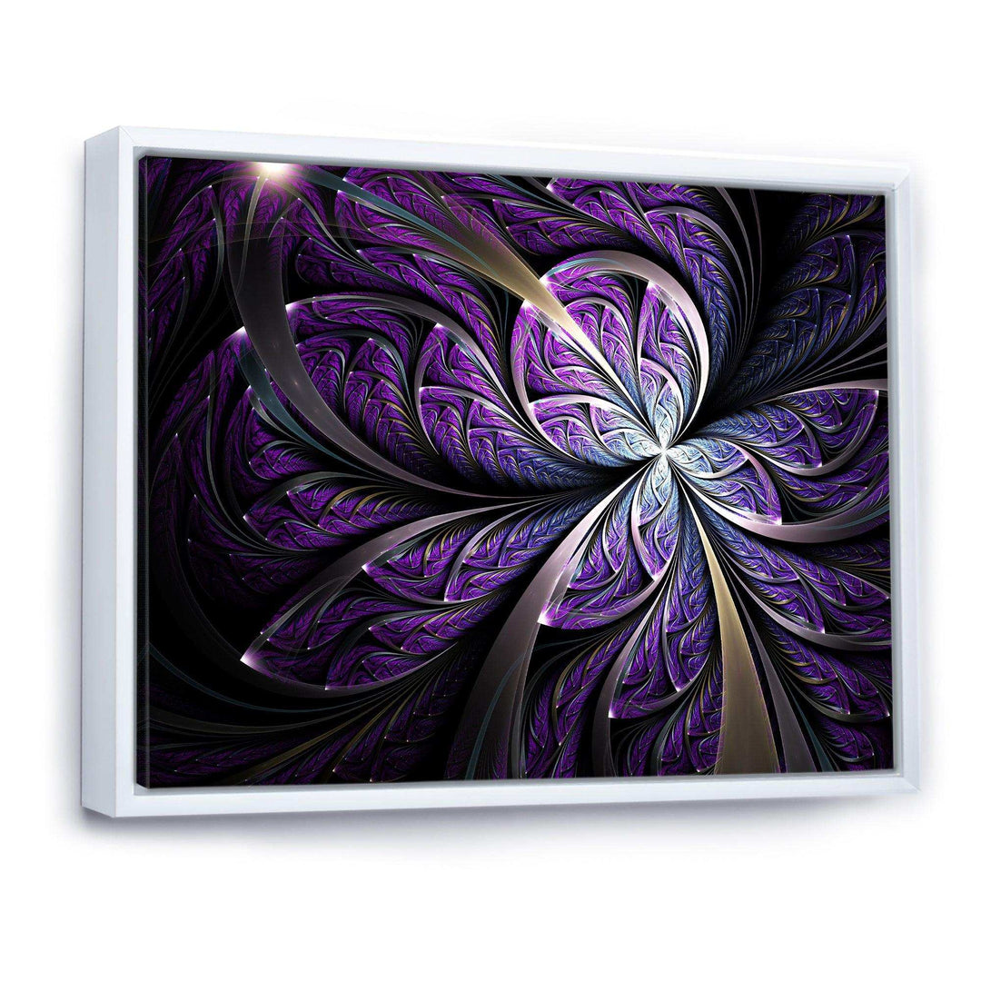 Glittering Purple Fractal Flower - Modern Canvas Wall Art