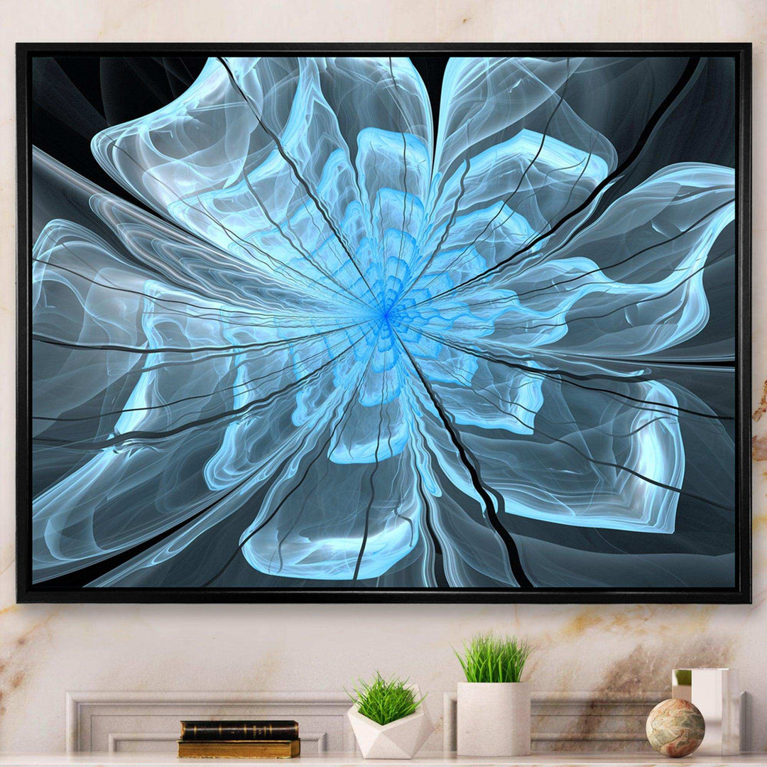 Light Blue Flower with Large Petals - Modern Canvas Wall Art