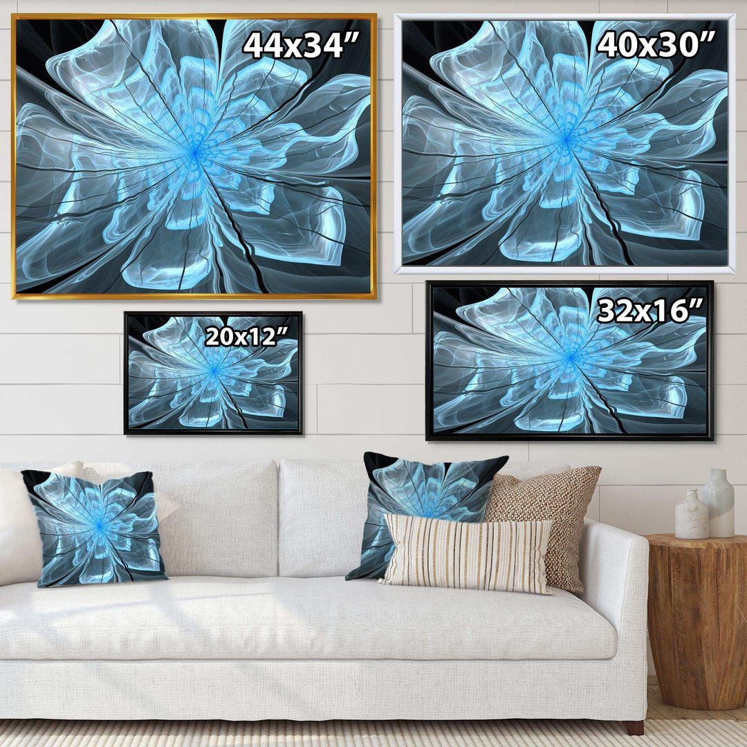 Light Blue Flower with Large Petals - Modern Canvas Wall Art