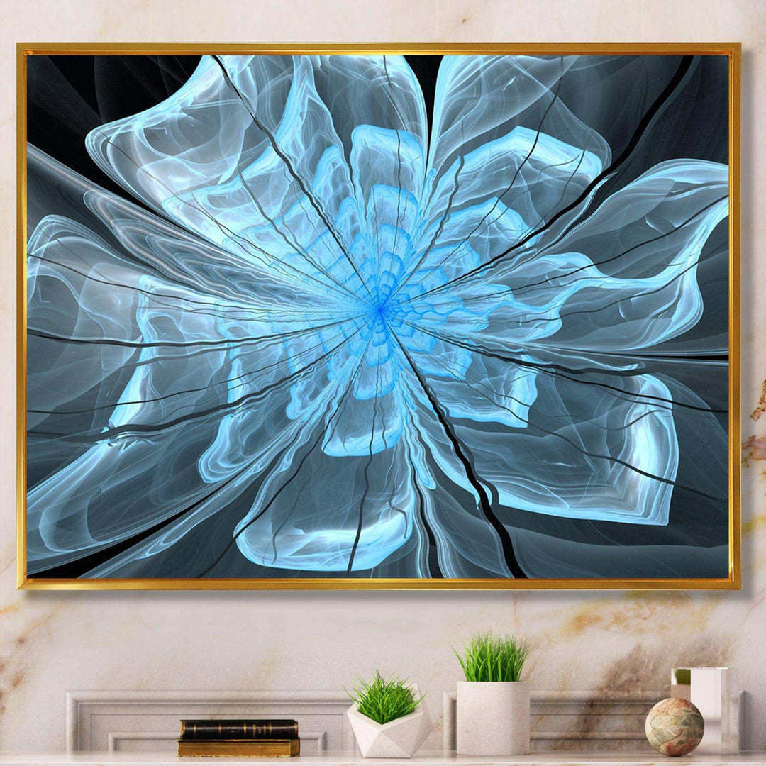 Light Blue Flower with Large Petals - Modern Canvas Wall Art