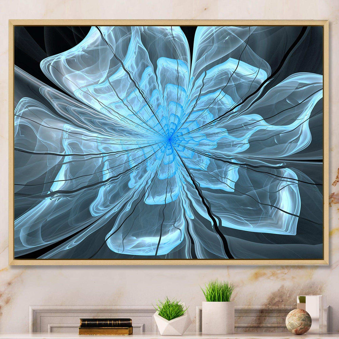 Light Blue Flower with Large Petals - Modern Canvas Wall Art