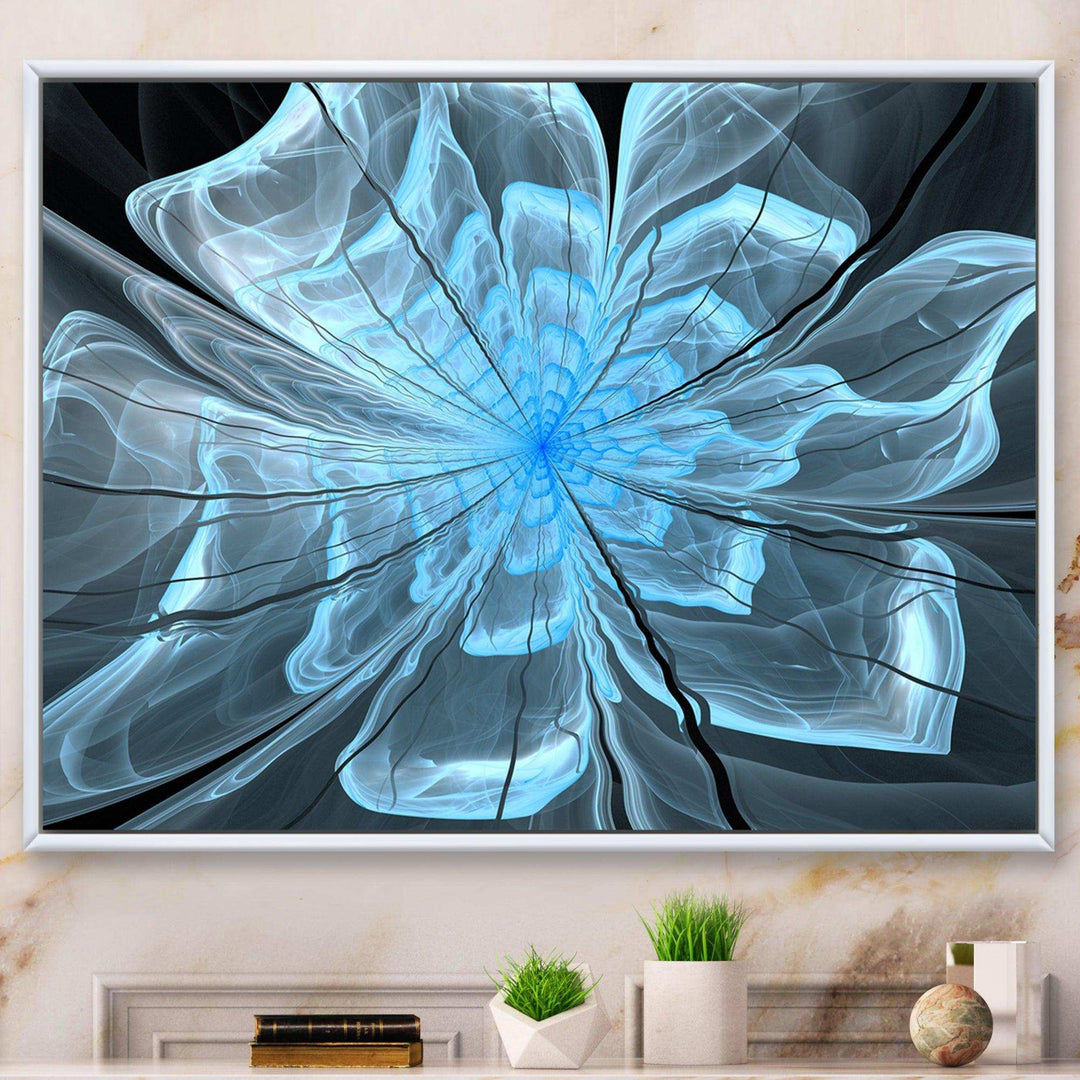 Light Blue Flower with Large Petals - Modern Canvas Wall Art