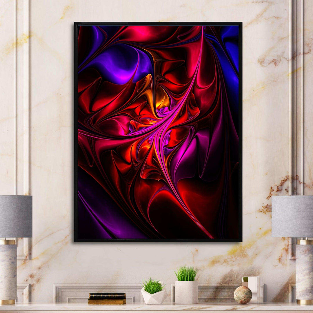 Multi Colored Magenta Stained Glass - Modern Canvas Wall Art