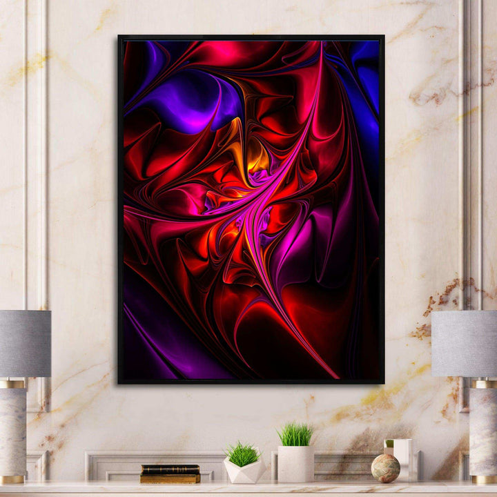 Multi Colored Magenta Stained Glass - Modern Canvas Wall Art