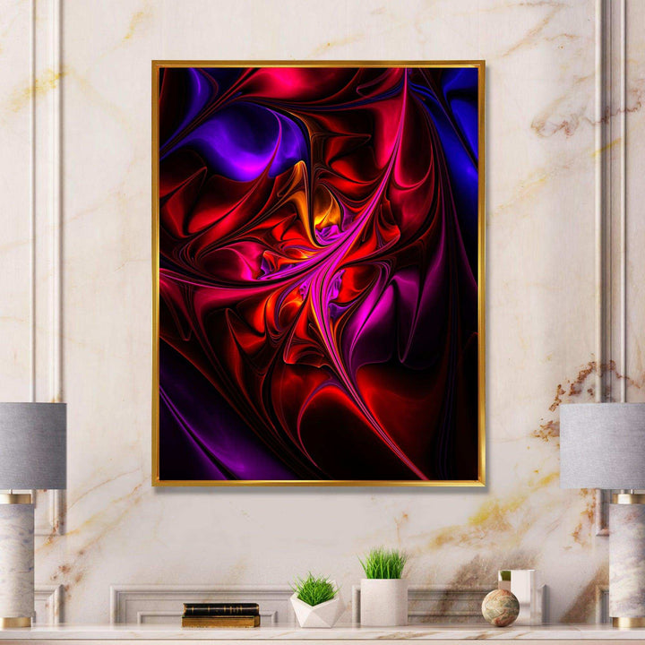 Multi Colored Magenta Stained Glass - Modern Canvas Wall Art