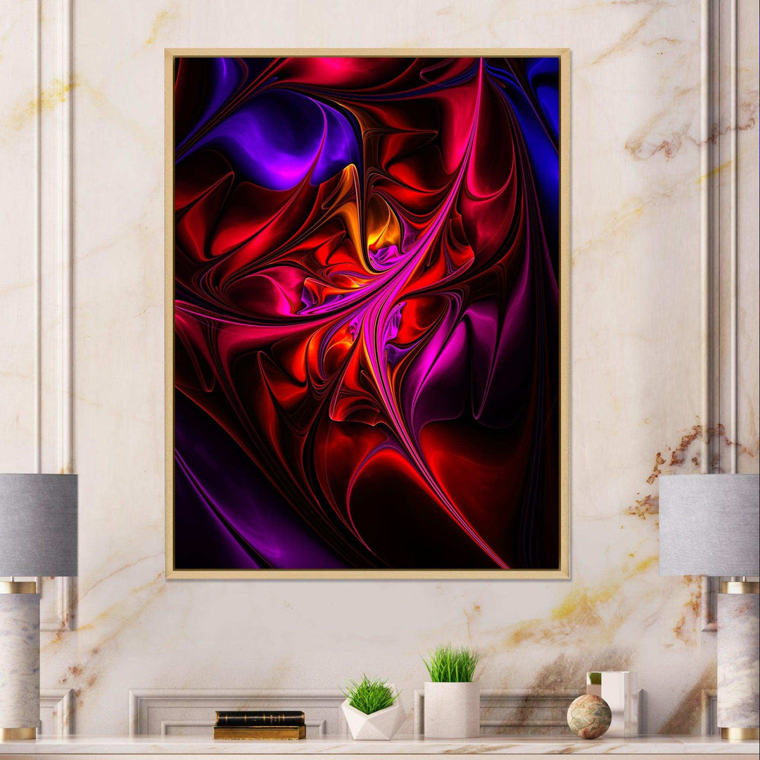 Multi Colored Magenta Stained Glass - Modern Canvas Wall Art