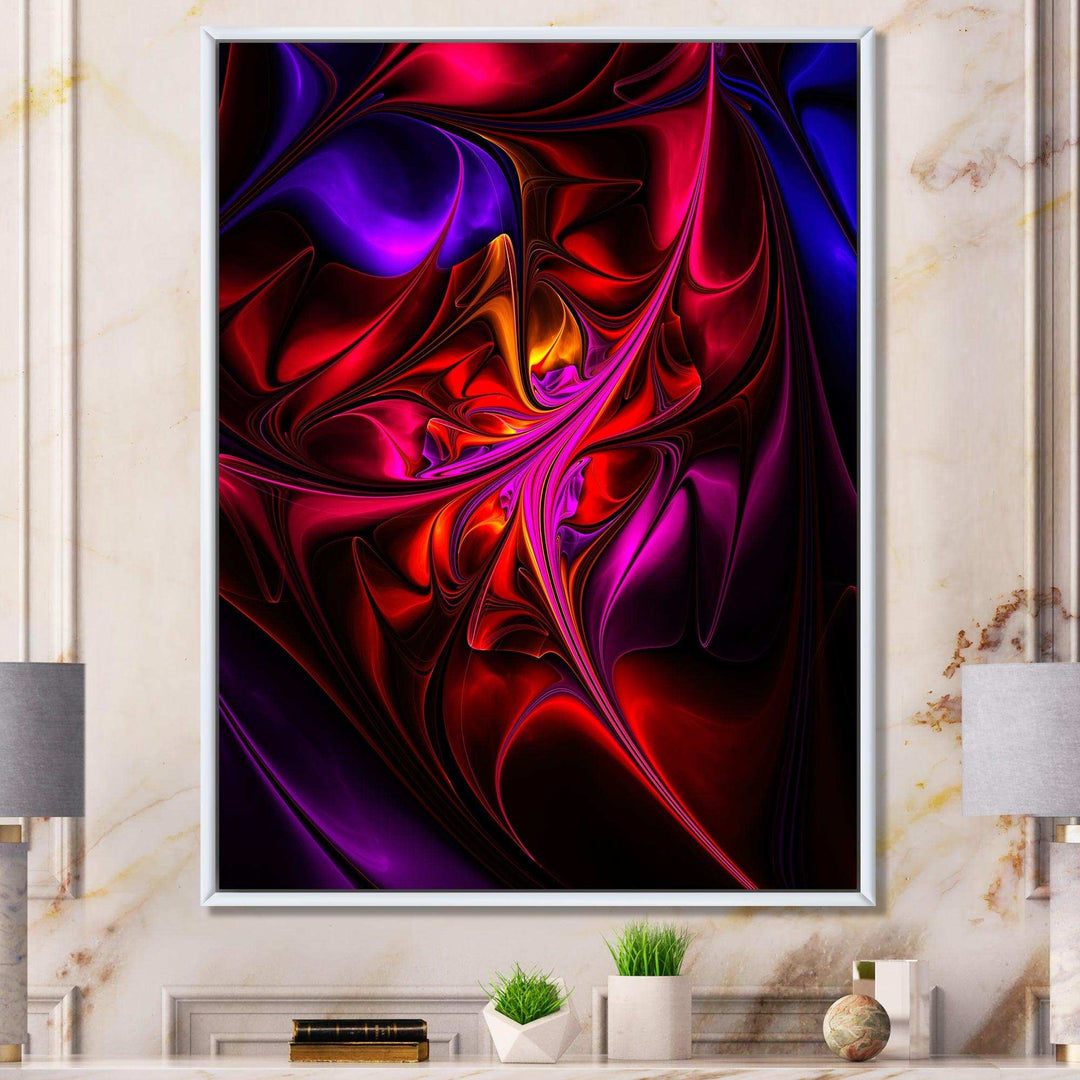 Multi Colored Magenta Stained Glass - Modern Canvas Wall Art