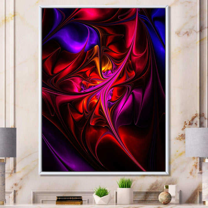 Multi Colored Magenta Stained Glass - Modern Canvas Wall Art