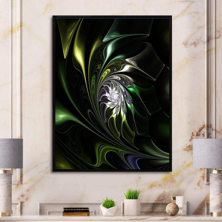 Multi Colored Green Stained Glass - Modern Canvas Wall Art