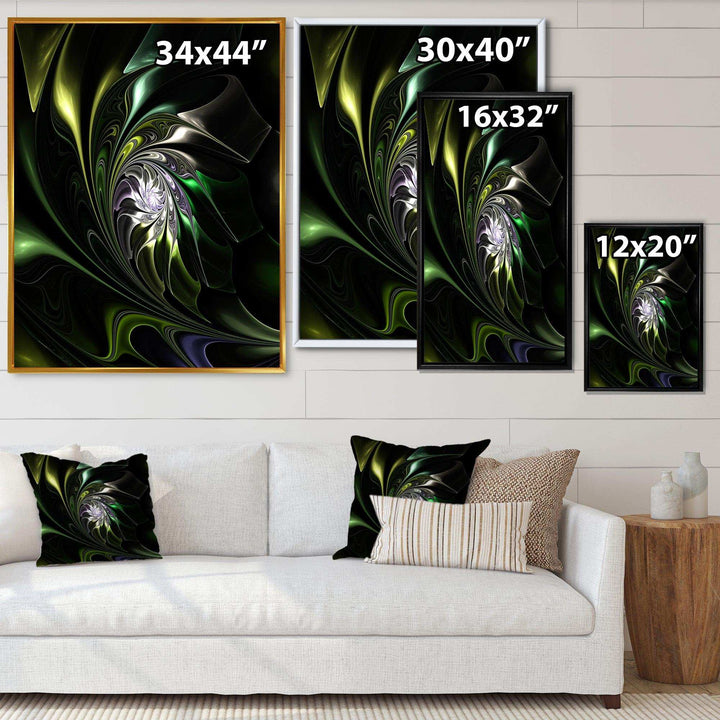 Multi Colored Green Stained Glass - Modern Canvas Wall Art