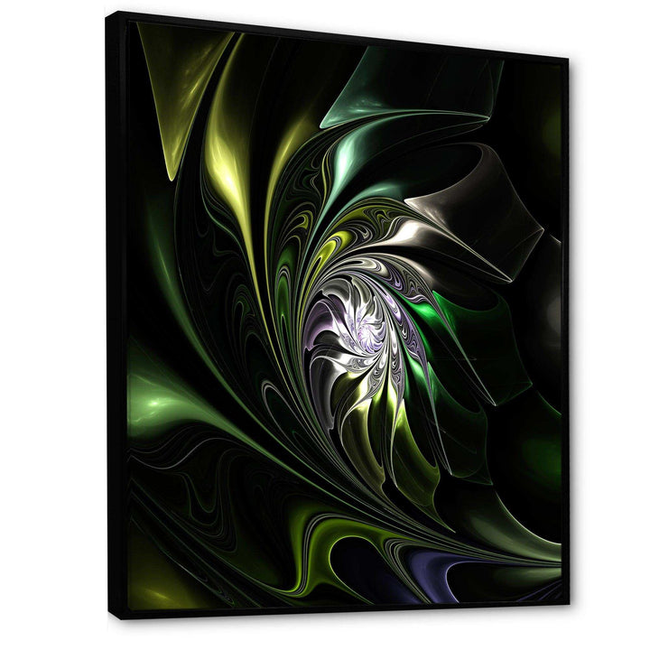 Multi Colored Green Stained Glass - Modern Canvas Wall Art