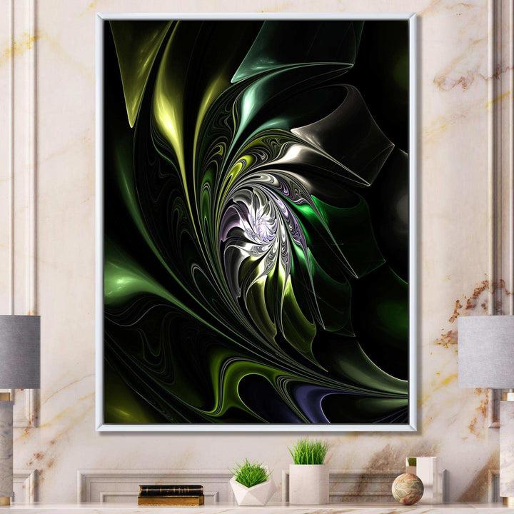 Multi Colored Green Stained Glass - Modern Canvas Wall Art
