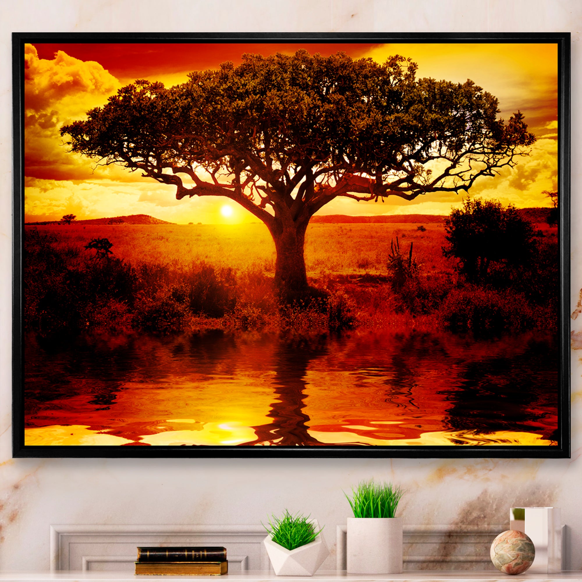 Lonely Tree in African Sunset