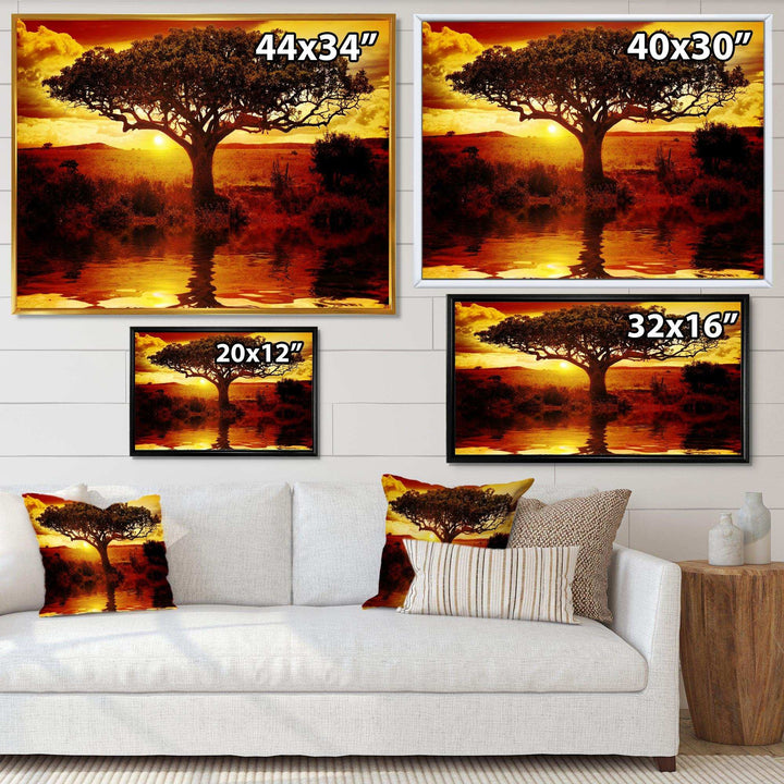 Lonely Tree in African Sunset