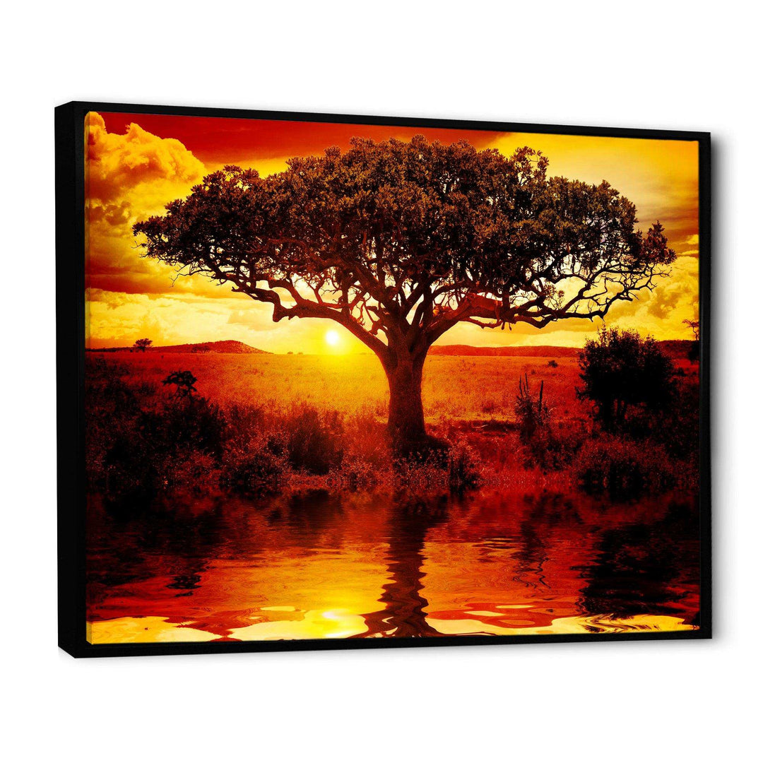 Lonely Tree in African Sunset