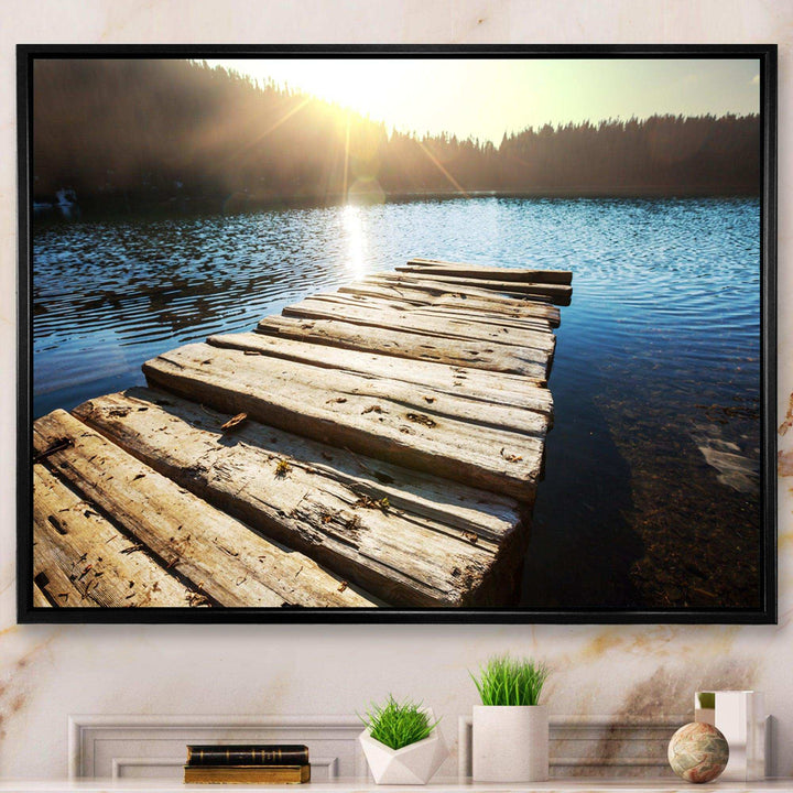Large Wooden Pier into the Lake