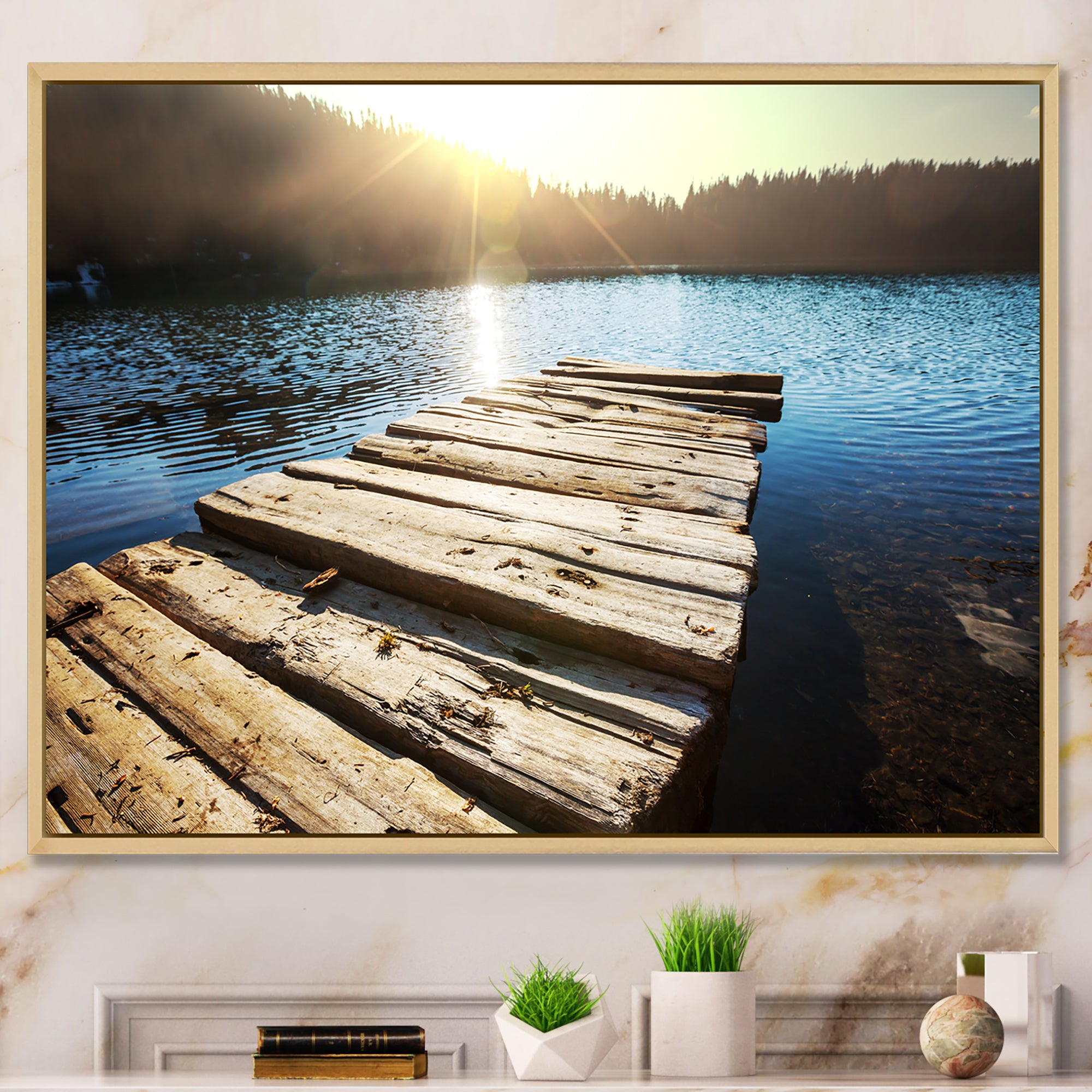 Large Wooden Pier into the Lake