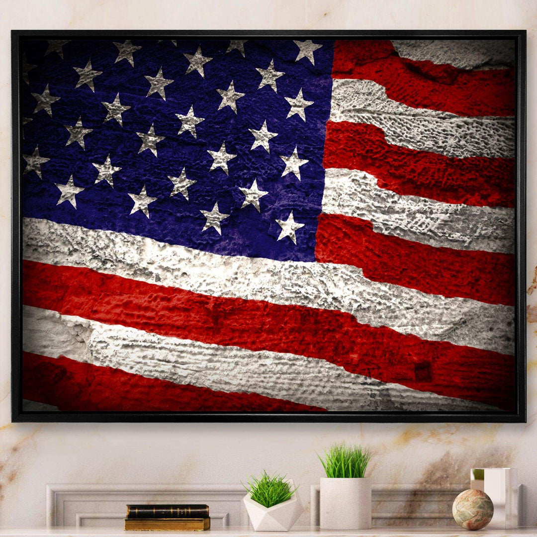 Large American Flag Watercolor - Global Bedroom Wall Art
