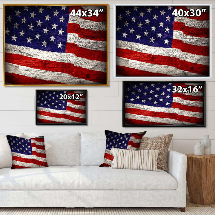 Large American Flag Watercolor - Global Bedroom Wall Art