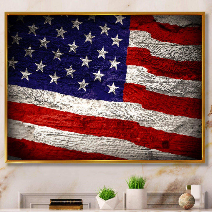 Large American Flag Watercolor - Global Bedroom Wall Art