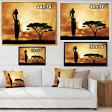African Woman and Lonely Tree