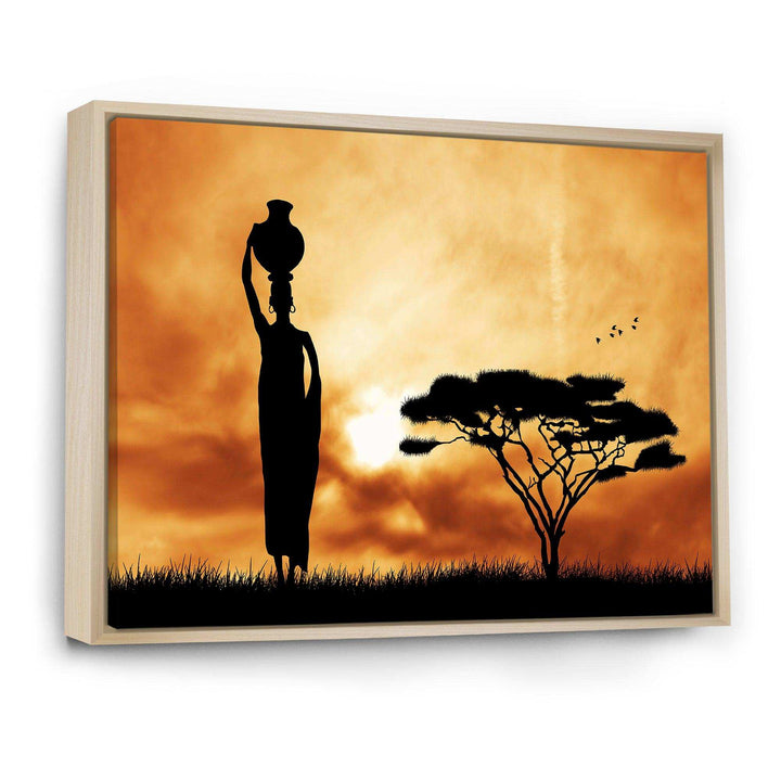 African Woman and Lonely Tree