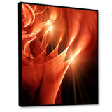 Abstract Warm Brown Fractal Design Framed Canvas Vibrant Black - 1.5" Thick