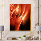 Abstract Warm Brown Fractal Design Framed Canvas Vibrant Gold - 1.5" Thick