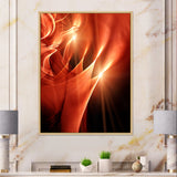Abstract Warm Brown Fractal Design Framed Canvas Matte White - 1.5" Thick