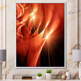 Abstract Warm Brown Fractal Design Framed Canvas Matte White - 1.5" Thick