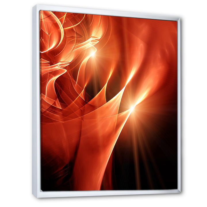 Abstract Warm Brown Fractal Design Framed Canvas Matte White - 1.5" Thick