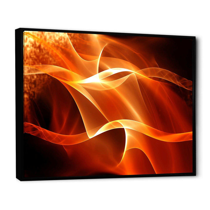 Orange Abstract Fractal Waves - Modern Wall Art Prints