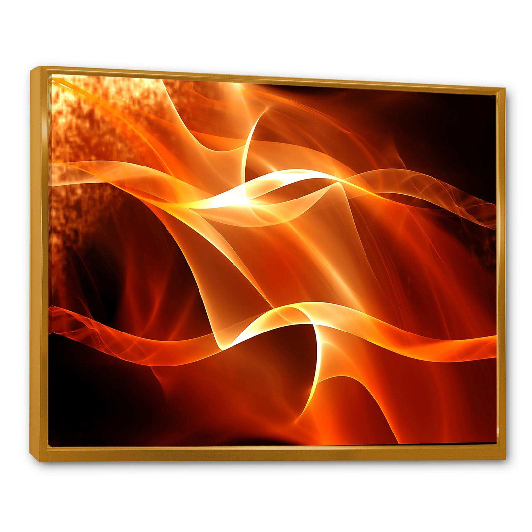 Orange Abstract Fractal Waves - Modern Wall Art Prints