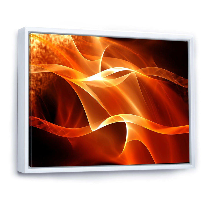 Orange Abstract Fractal Waves - Modern Wall Art Prints