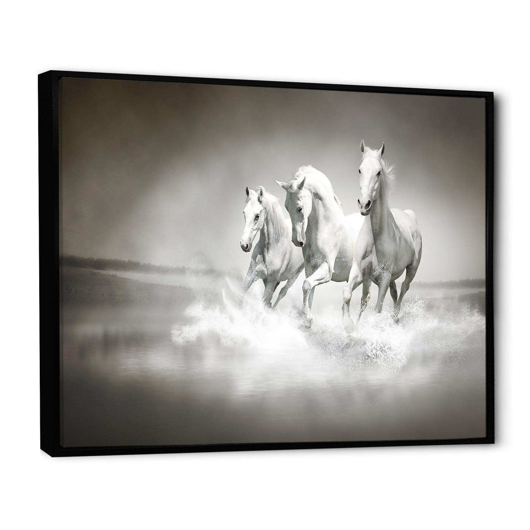 Horses Running Through Water