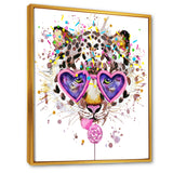 Funny Leopard with Heart Glasses