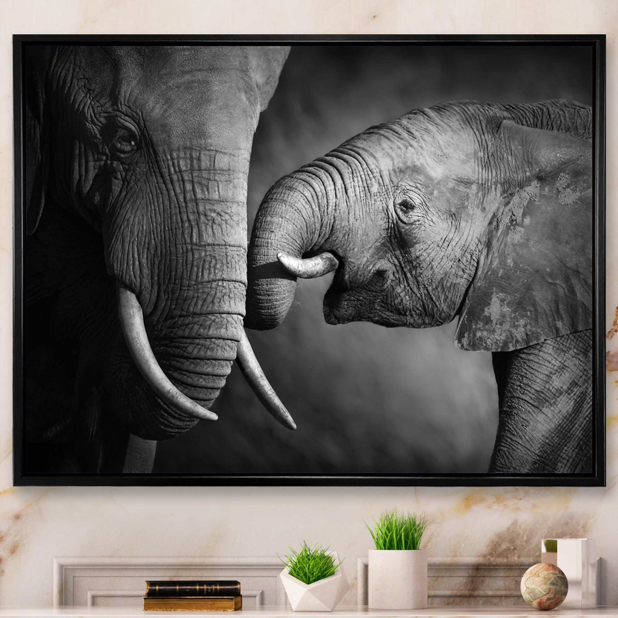 Elephants Showing Affection