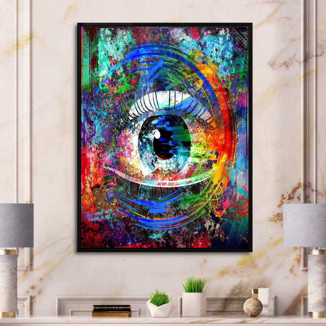 Magic Eye over Abstract Design - Modern Wall Art Prints