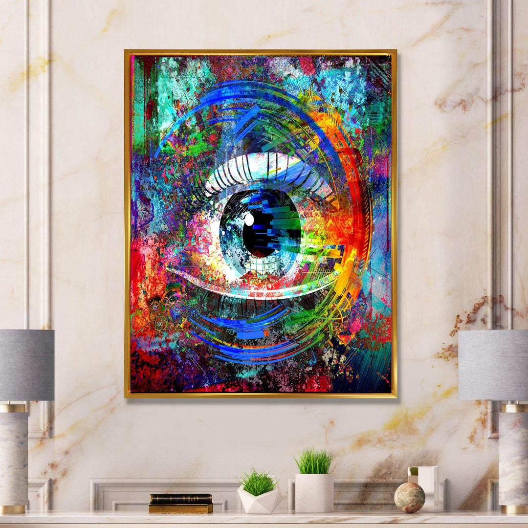 Magic Eye over Abstract Design - Modern Wall Art Prints