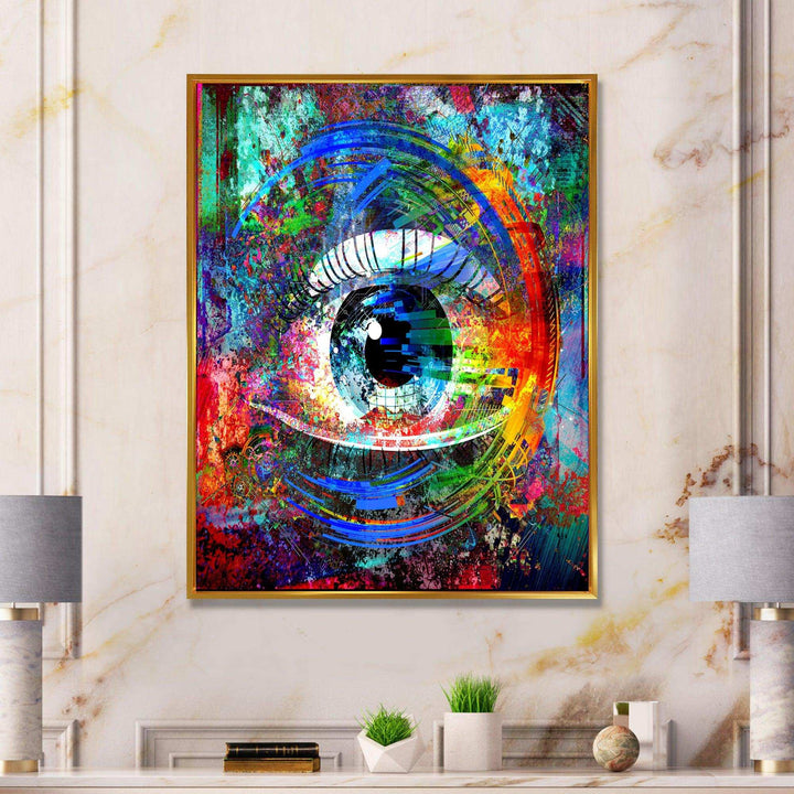 Magic Eye over Abstract Design - Modern Wall Art Prints