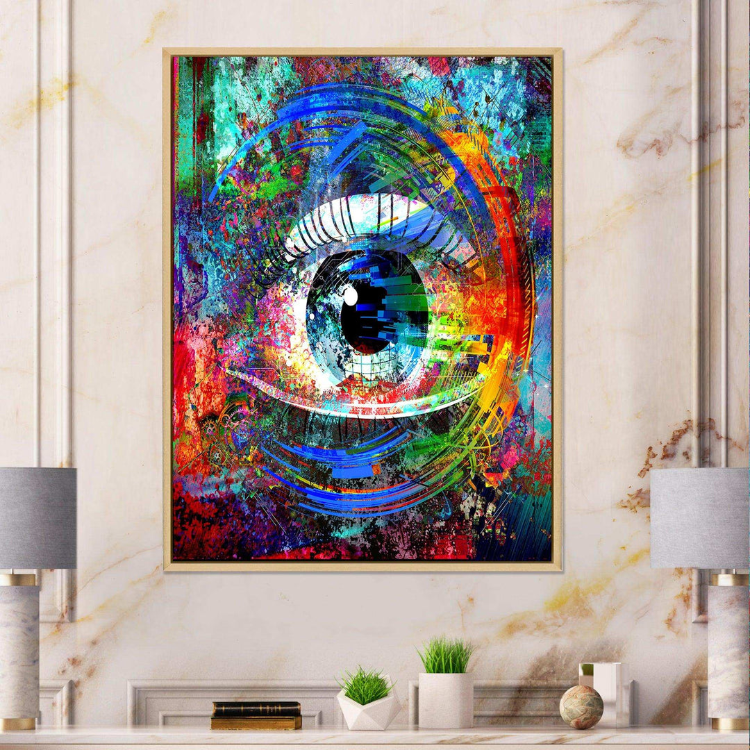 Magic Eye over Abstract Design - Modern Wall Art Prints