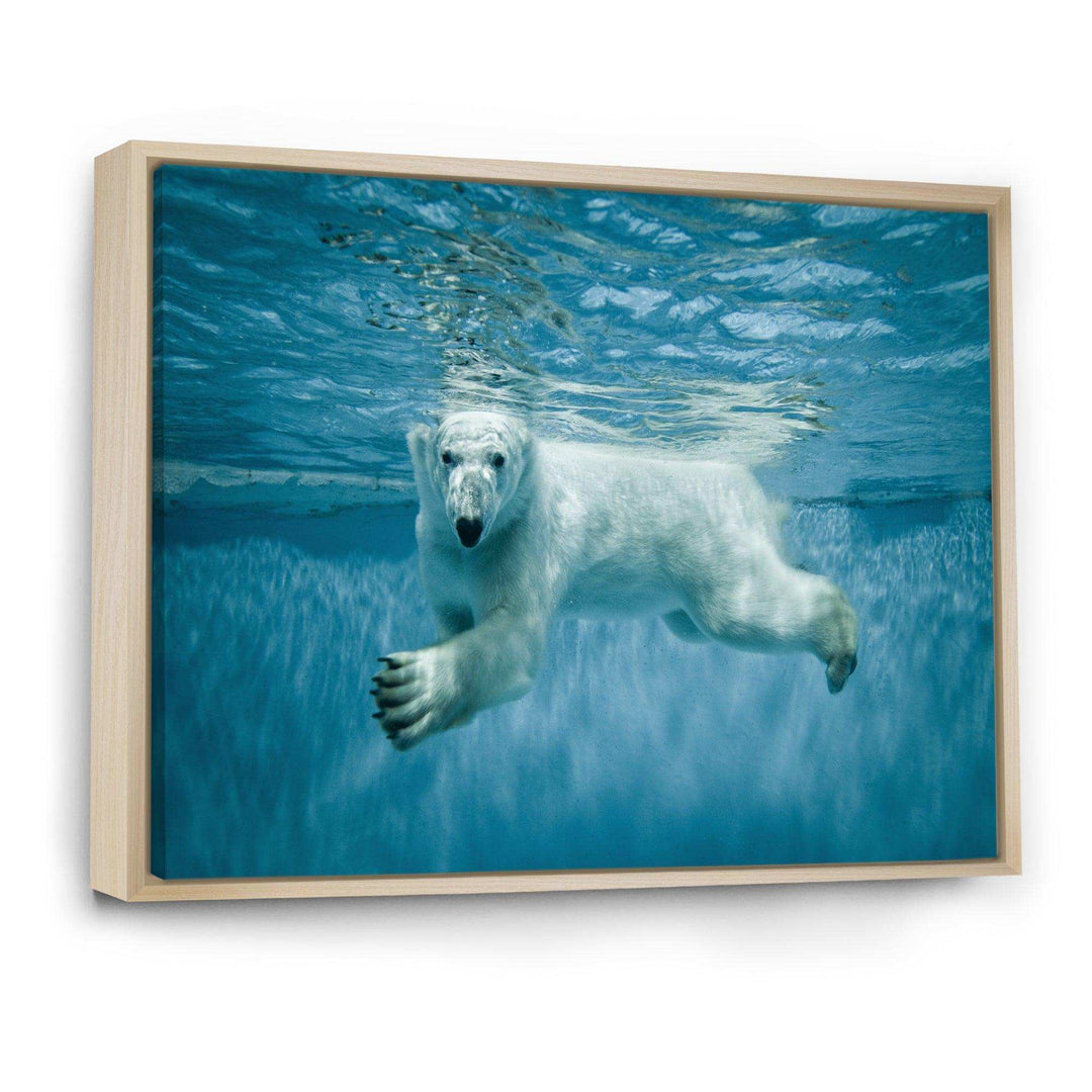 Polar Bear Swimming under Water