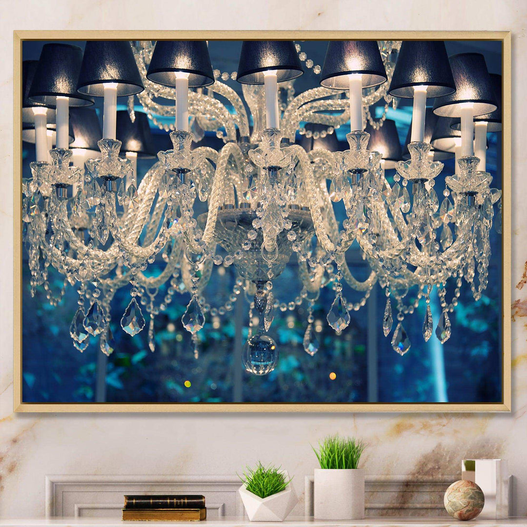 Blue Vintage Crystal Chandelier