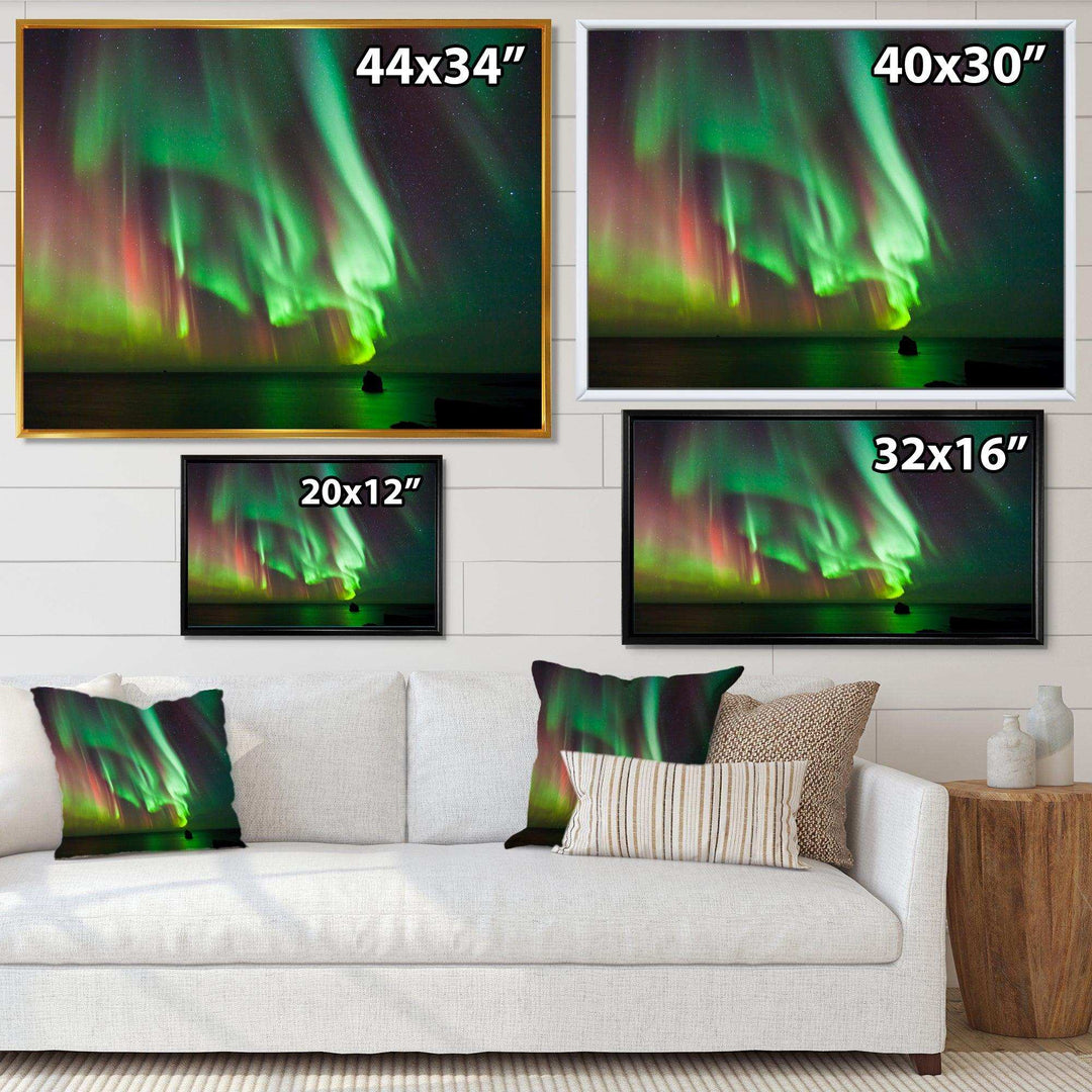 Green Northern Lights Aurora - Modern Wall Art Prints