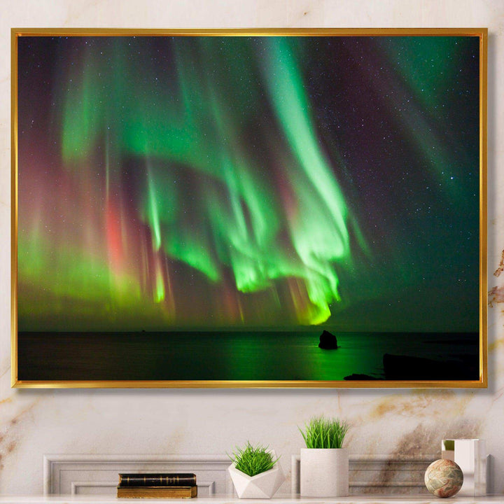 Green Northern Lights Aurora - Modern Wall Art Prints