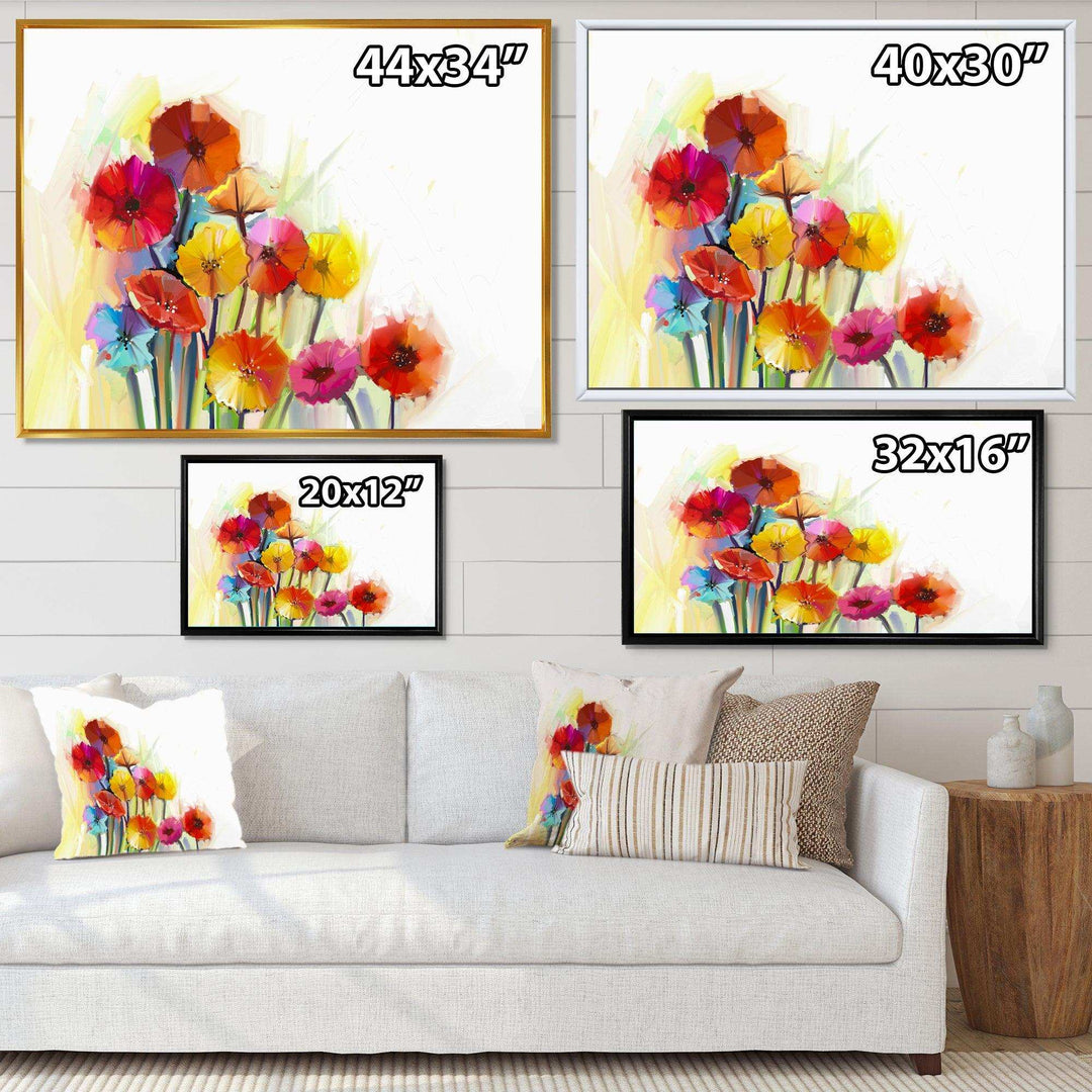 Colorful Gerbera Flowers Watercolor
