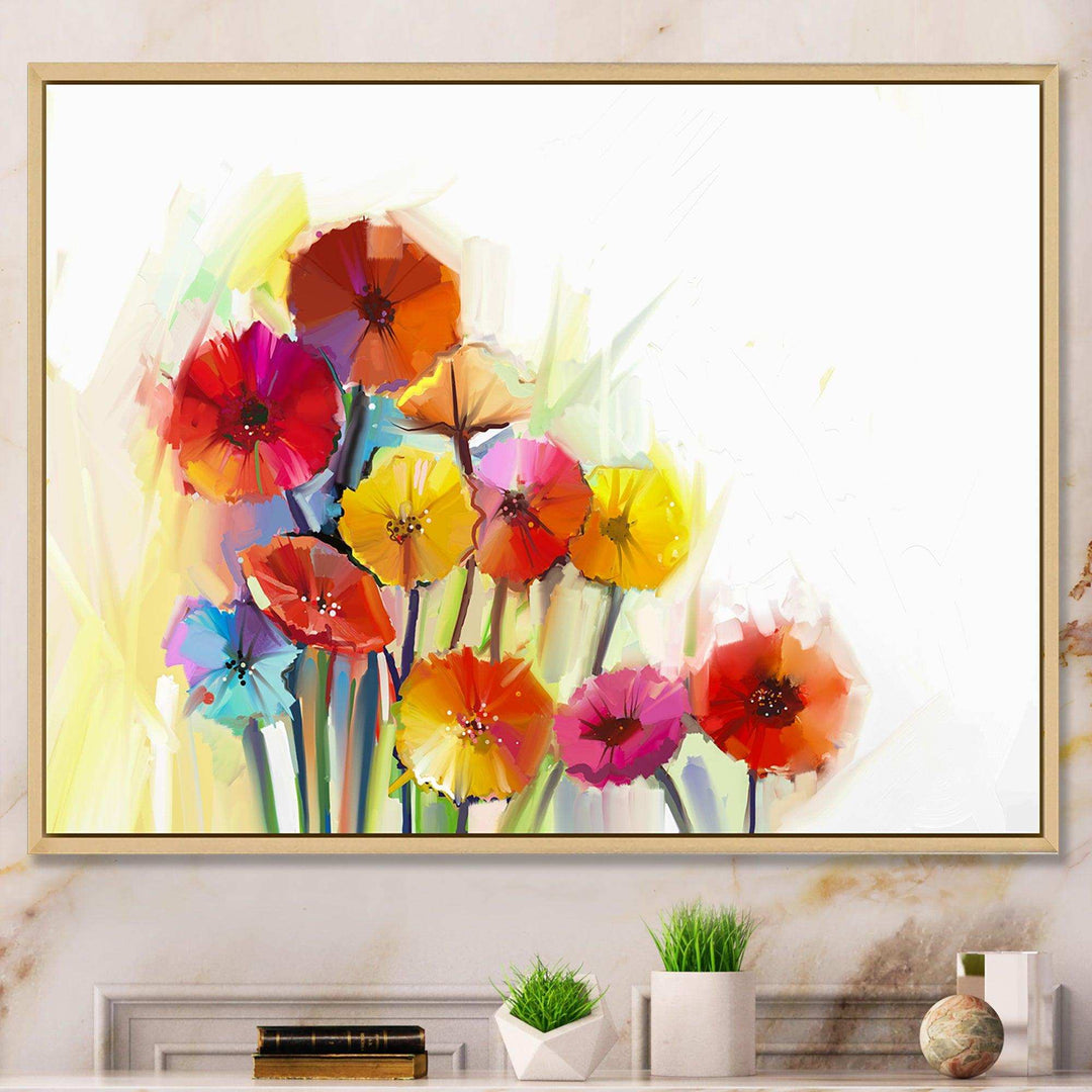 Colorful Gerbera Flowers Watercolor