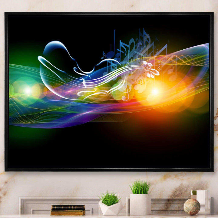 Waves of Music Fractal Design - Modern Living Room Wall Decor
