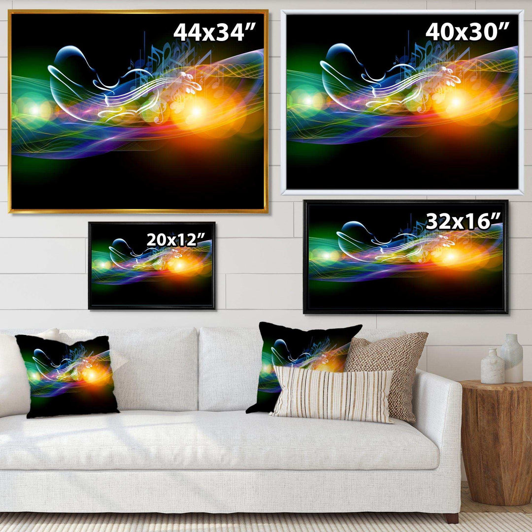 Waves of Music Fractal Design - Modern Living Room Wall Decor
